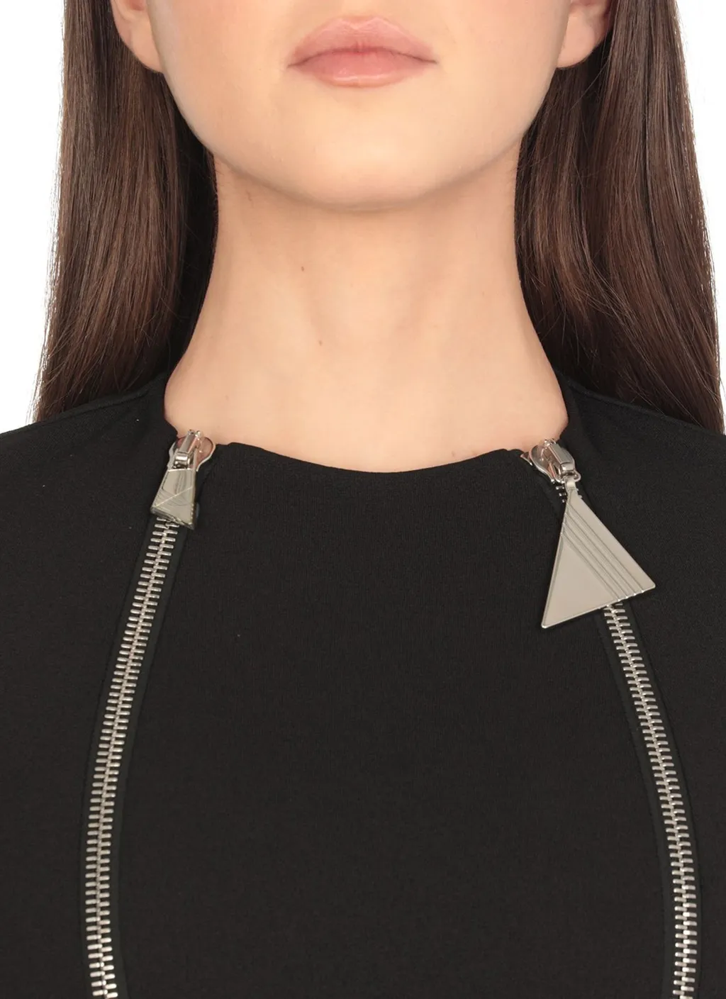 Zipper Detail Midi Dress