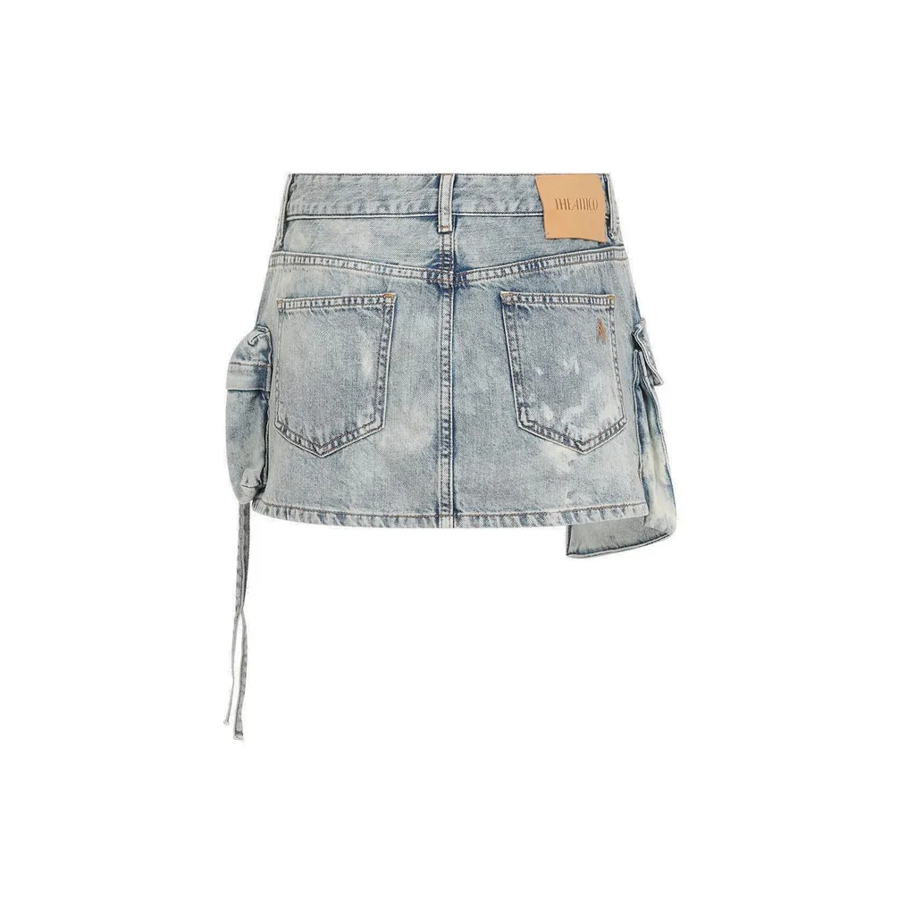Denim Cargo Mini Skirt