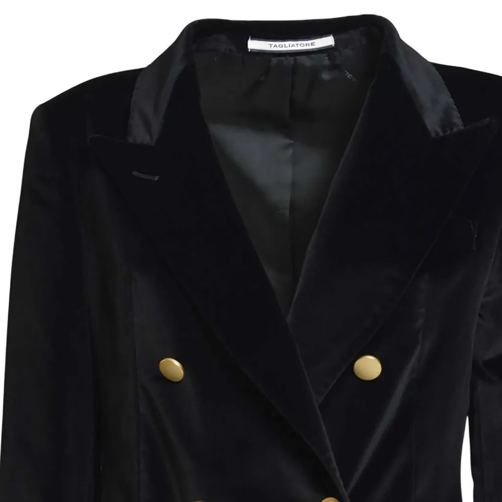 Double-Breasted Velvet Blazer
