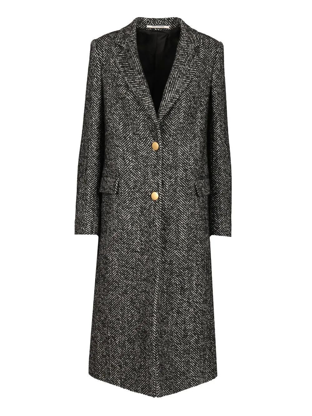 Herringbone Wool Blend Coat