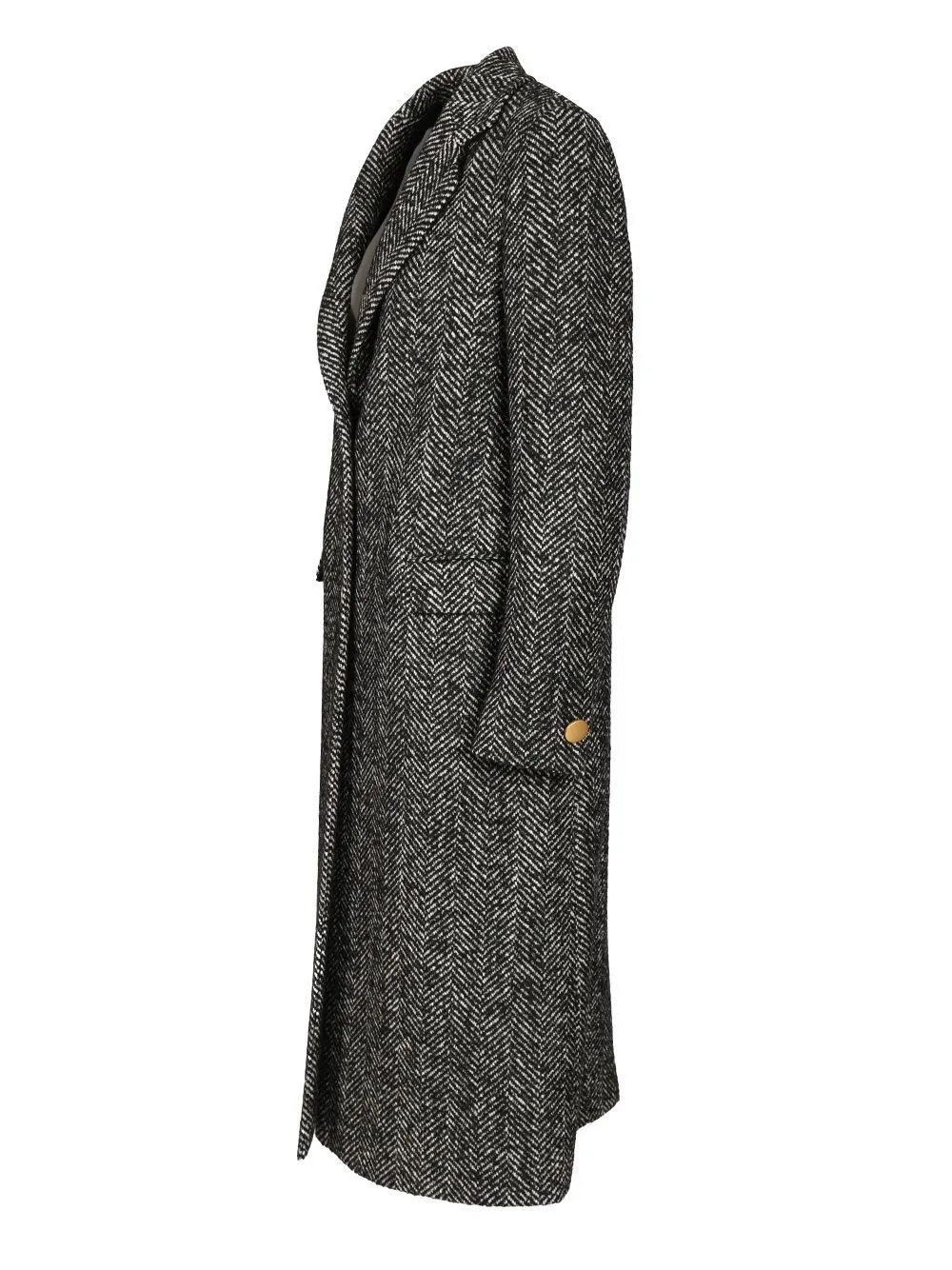 Herringbone Wool Blend Coat