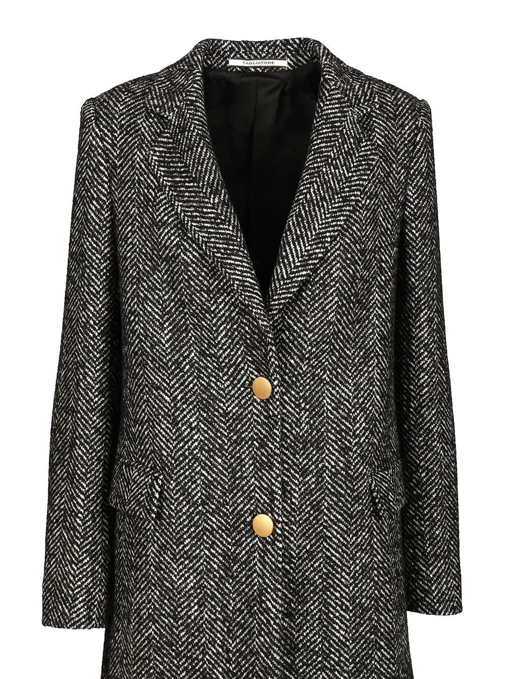 Herringbone Wool Blend Coat