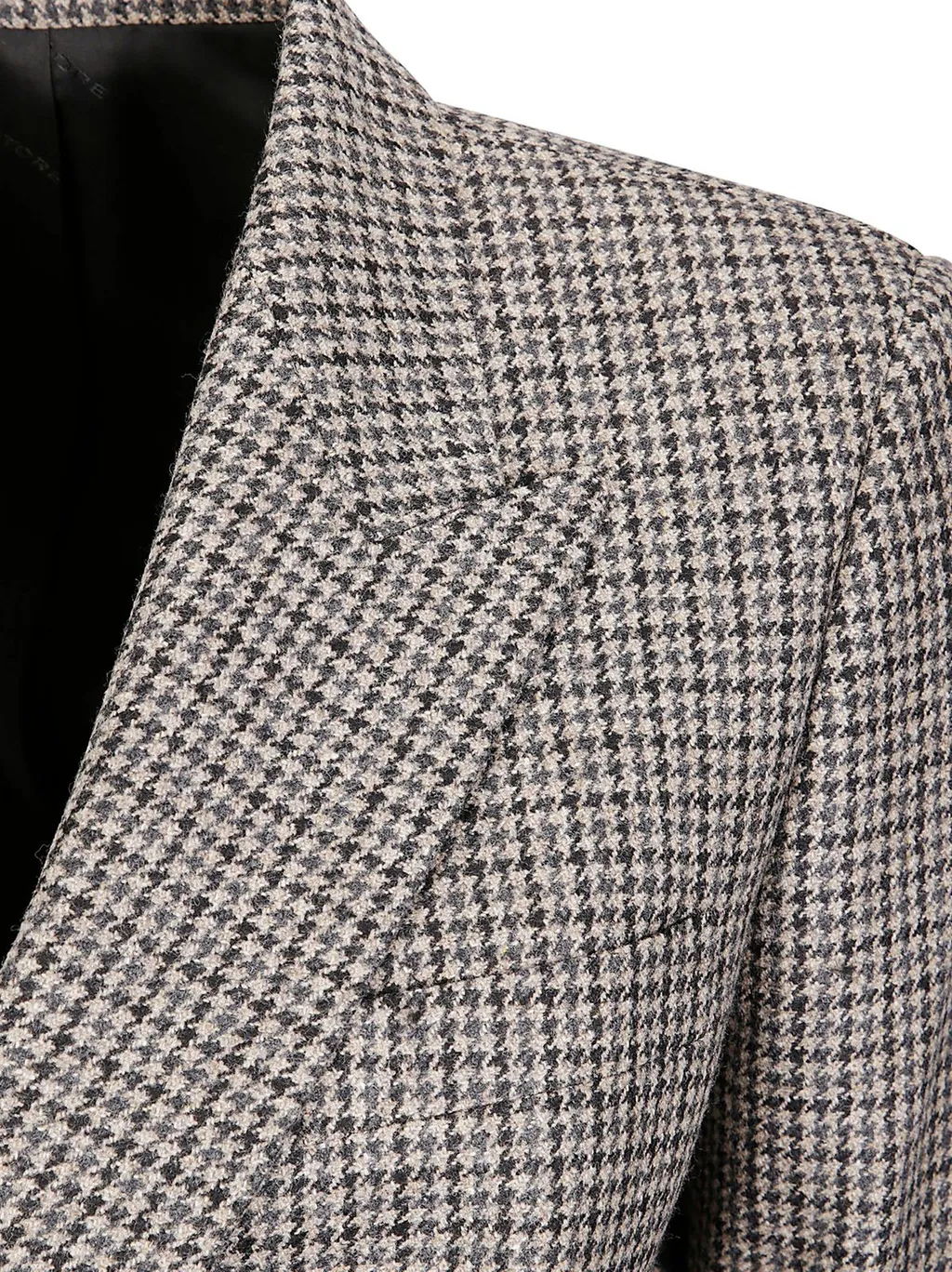 Double-Breasted Houndstooth Blazer