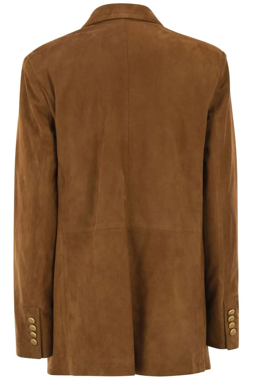 Double-Breasted Suede Blazer