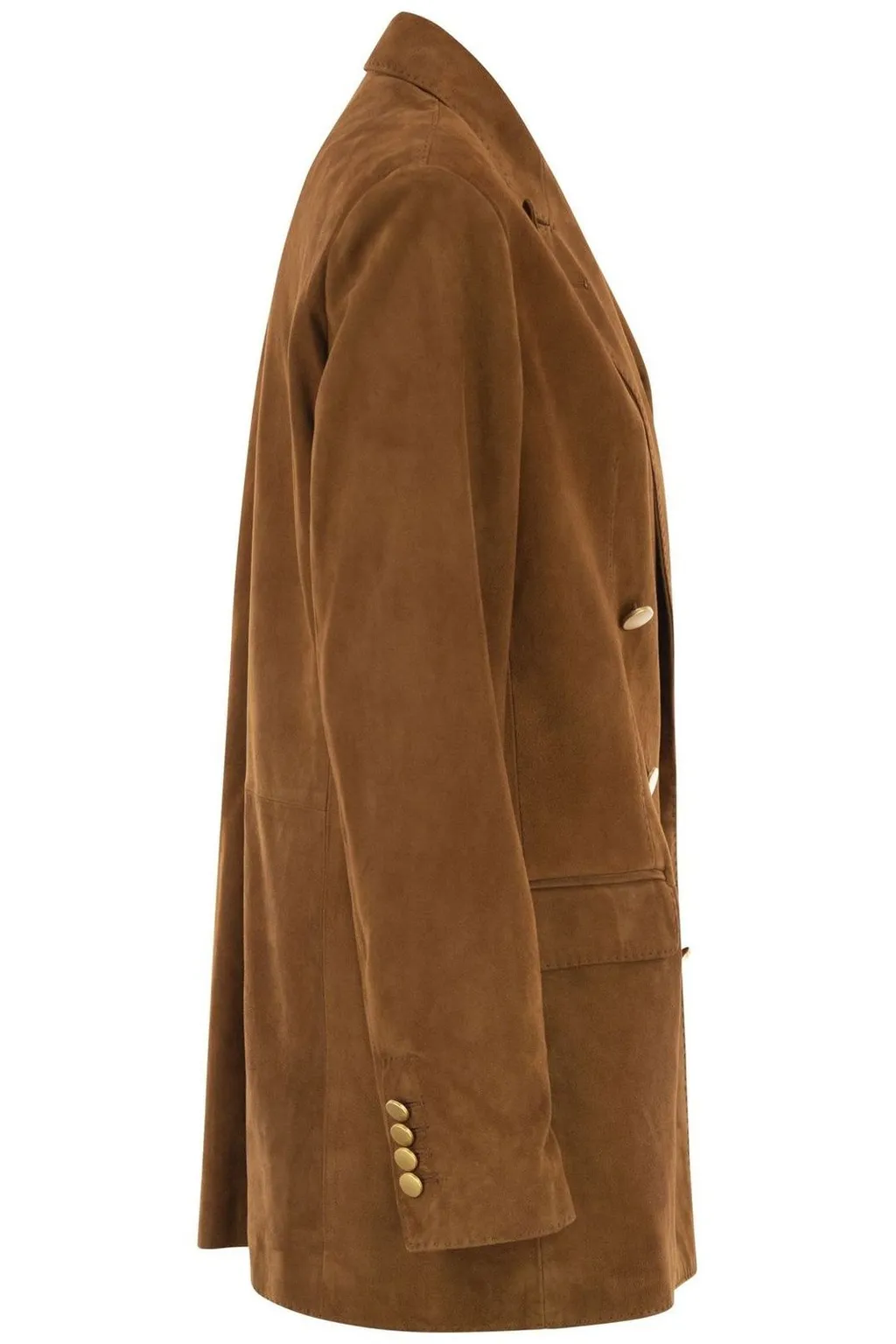 Double-Breasted Suede Blazer