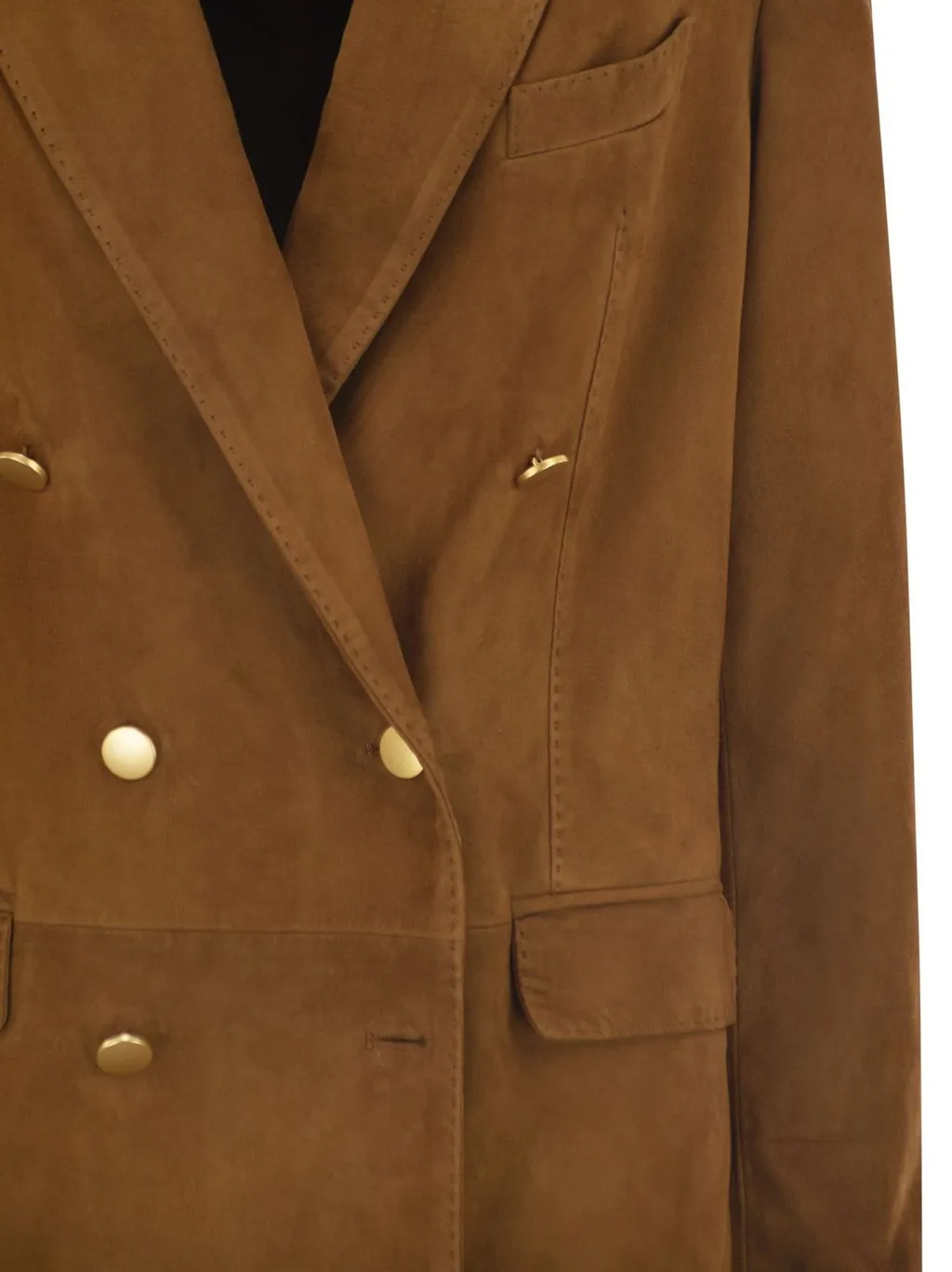 Double-Breasted Suede Blazer