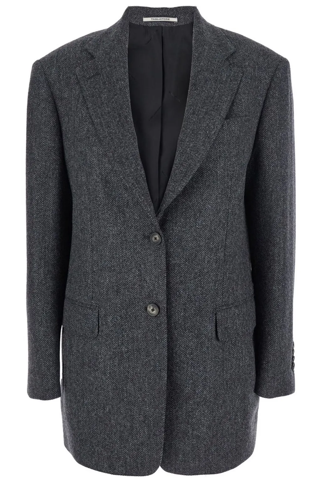 Herringbone Wool Blend Blazer