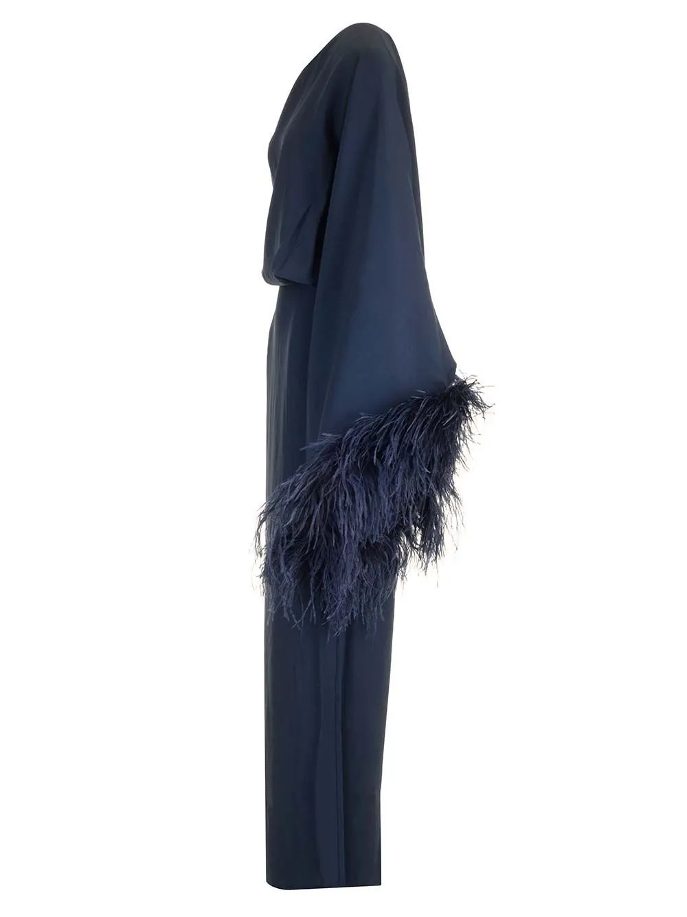 One-Shoulder Dress With Feather Trim