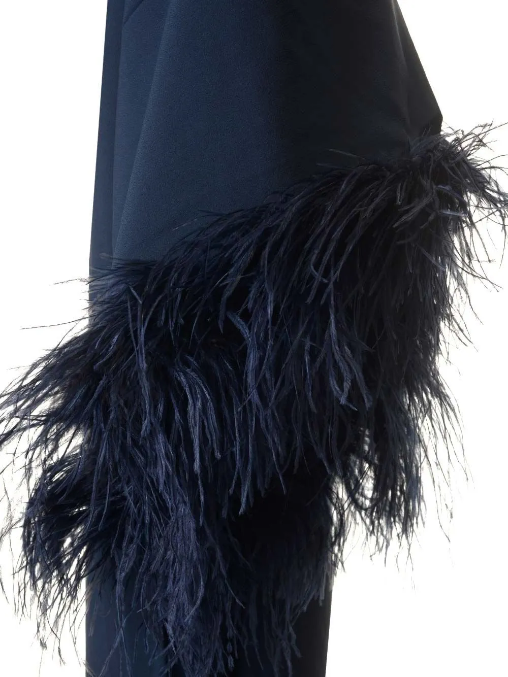 One-Shoulder Dress With Feather Trim