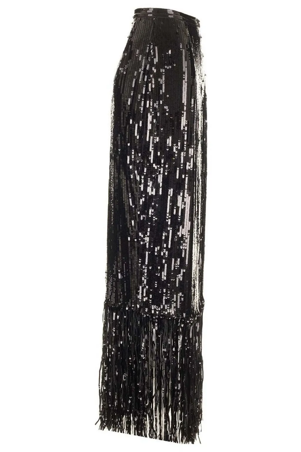 Sequin Maxi Skirt With Fringe