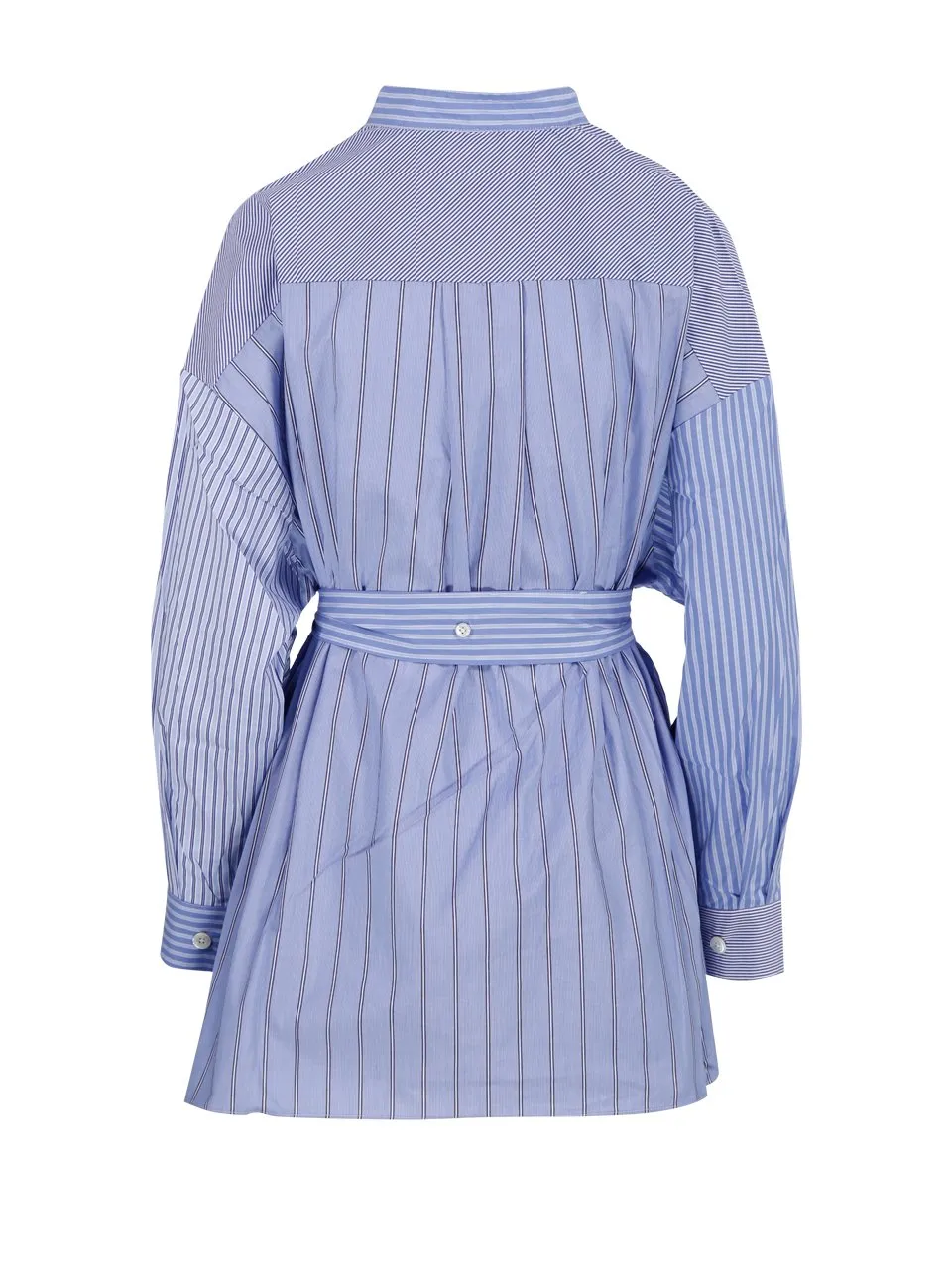 Striped Cotton Shirt Dress With Belt