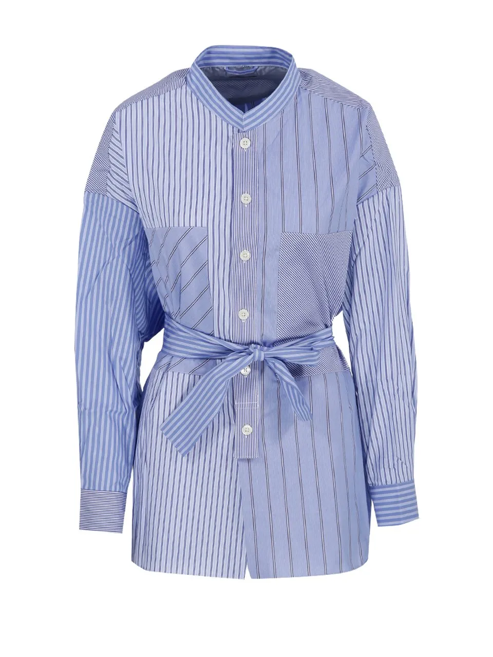 Striped Cotton Shirt Dress With Belt