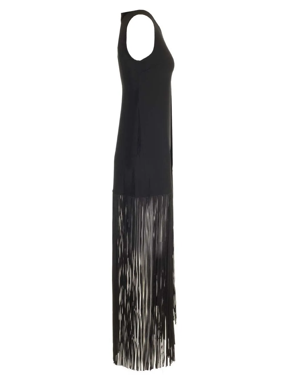 One-Shoulder Maxi Dress With Fringe