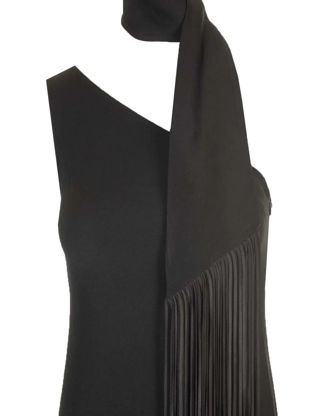 One-Shoulder Maxi Dress With Fringe