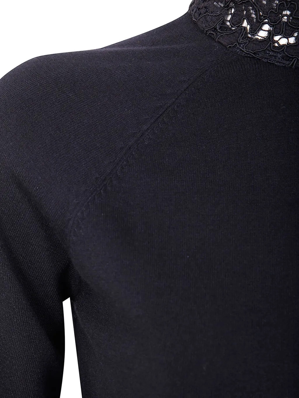 Sweater With Lace Collar