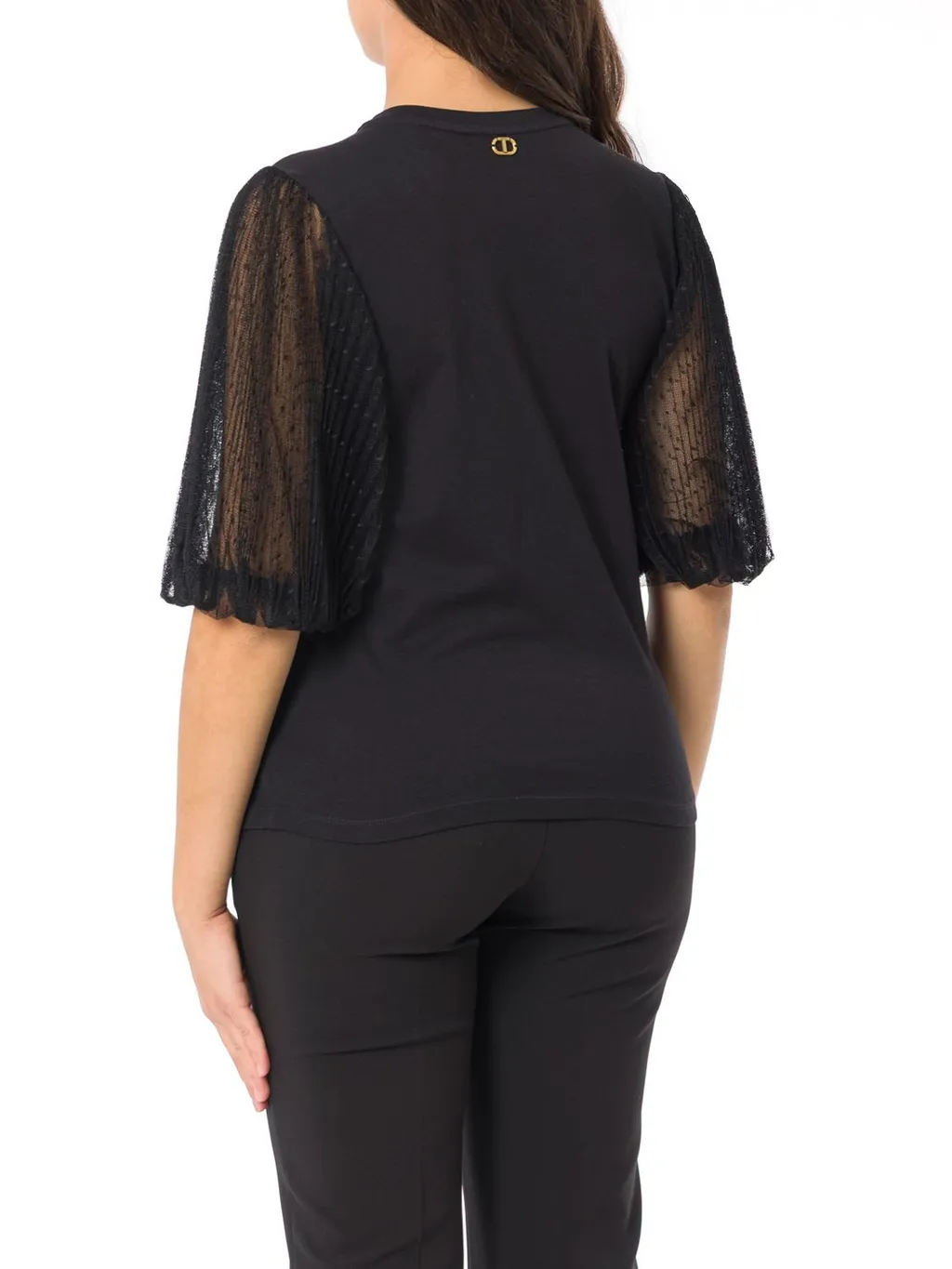 Top With Sheer Puff Sleeves