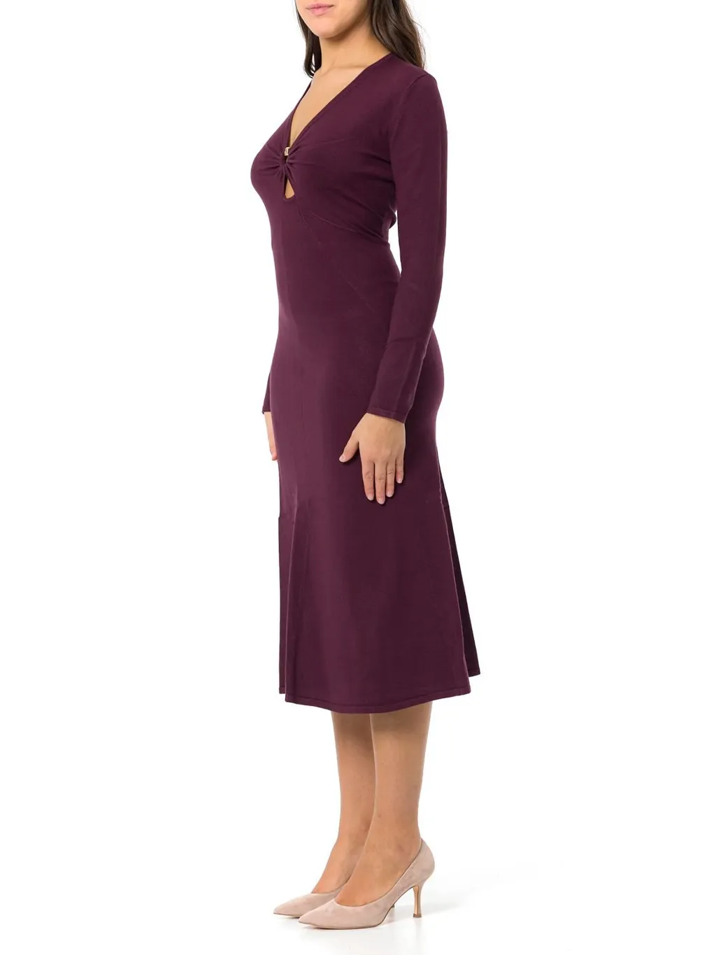 Midi Dress With Cutout And Gold Hardware