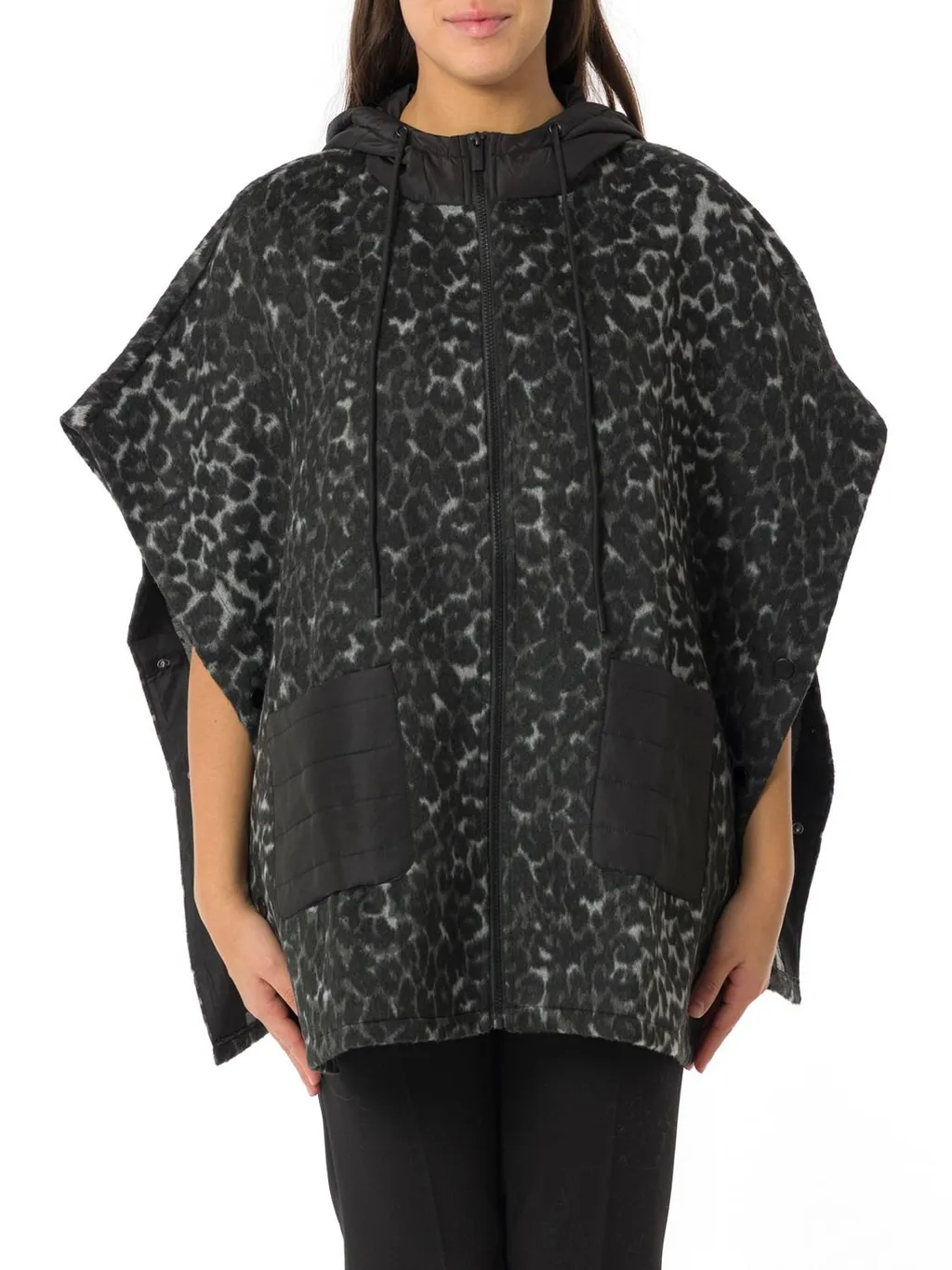 Leopard Print Hooded Poncho