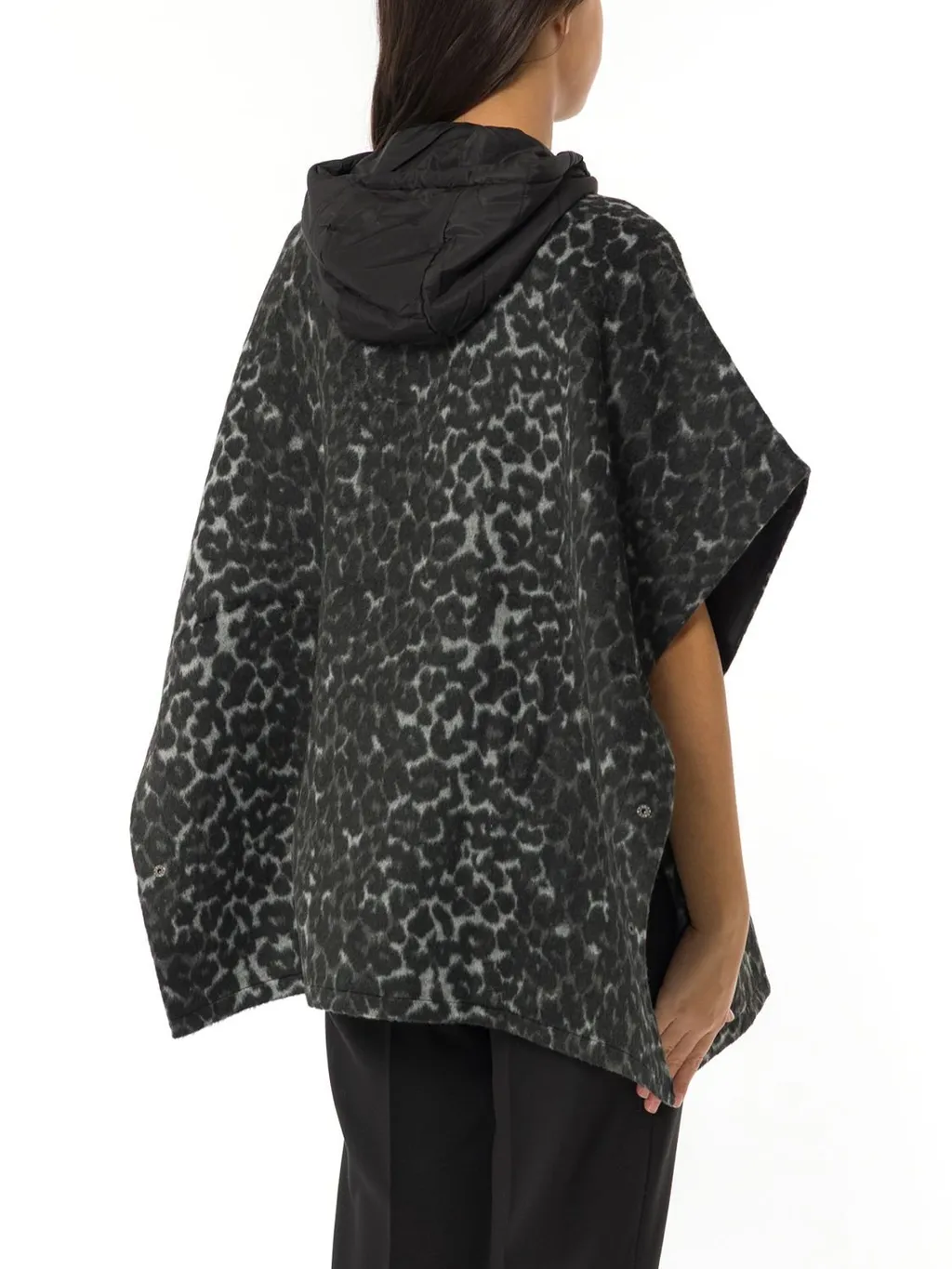Leopard Print Hooded Poncho