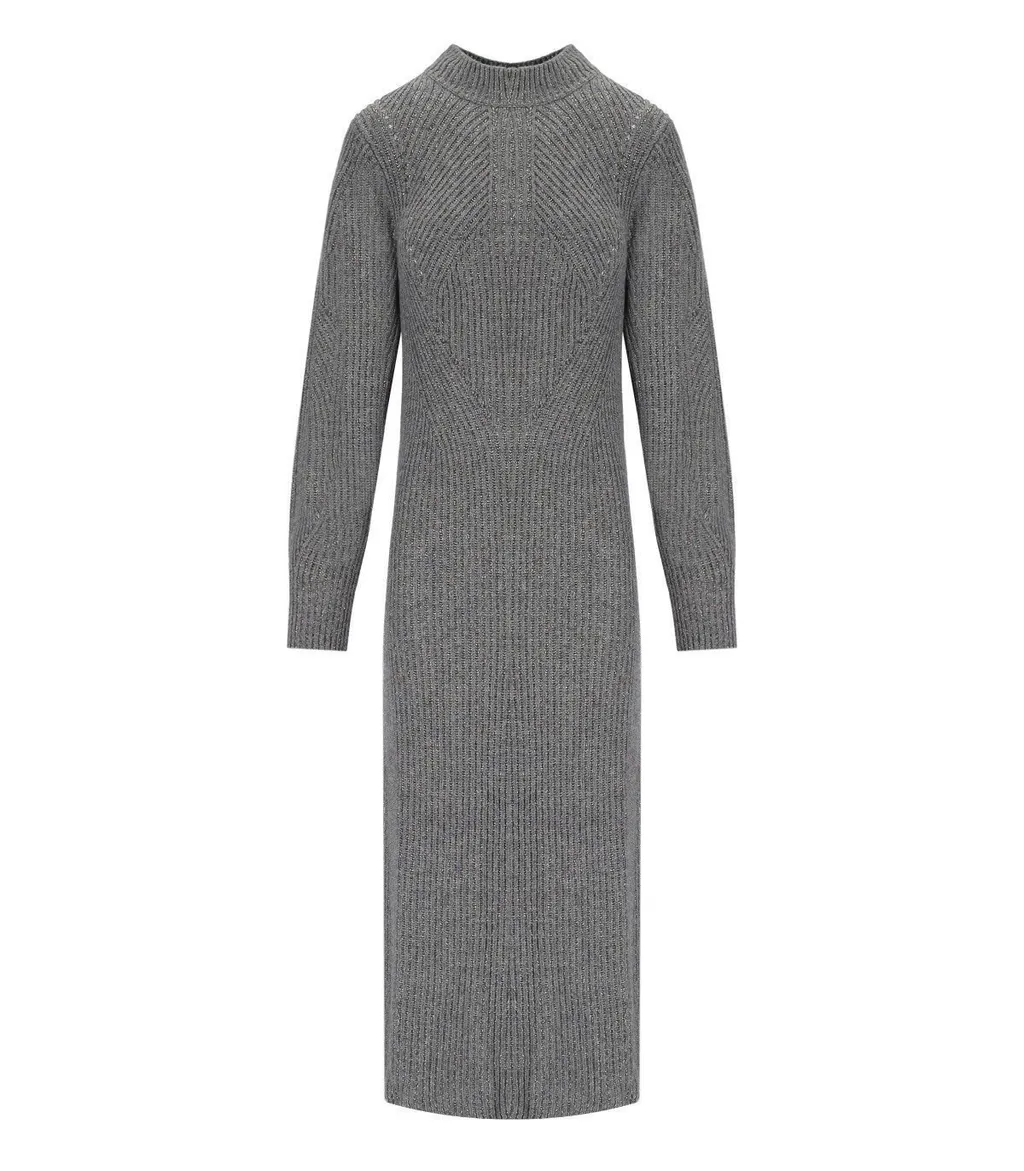 Ribbed Knit Midi Dress