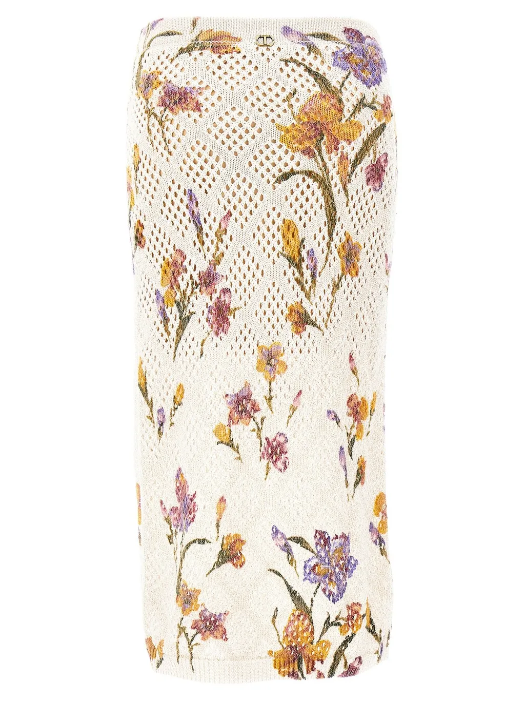 Floral Print Knit Midi Skirt