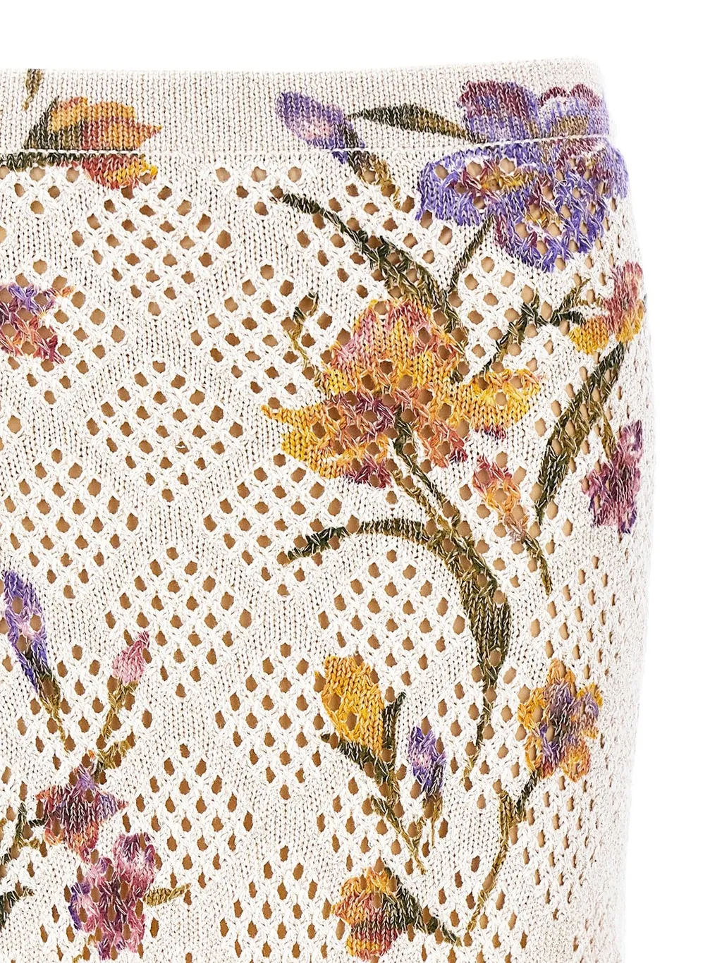 Floral Print Knit Midi Skirt