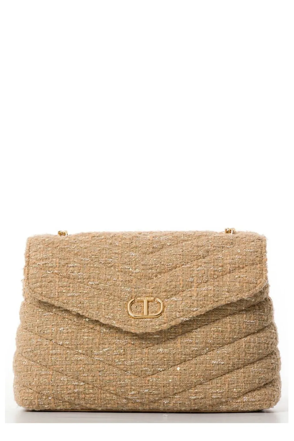 Quilted Tweed Shoulder Bag