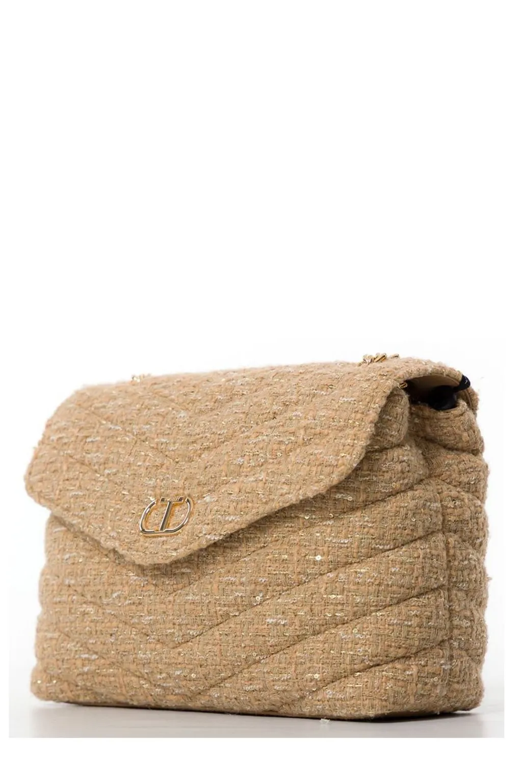 Quilted Tweed Shoulder Bag