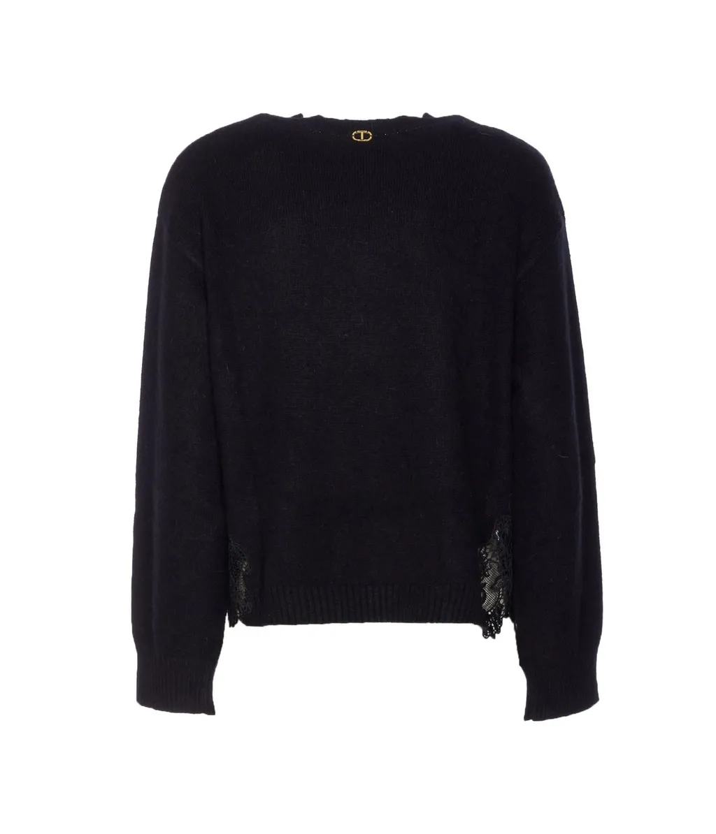 Sweater With Lace Trim