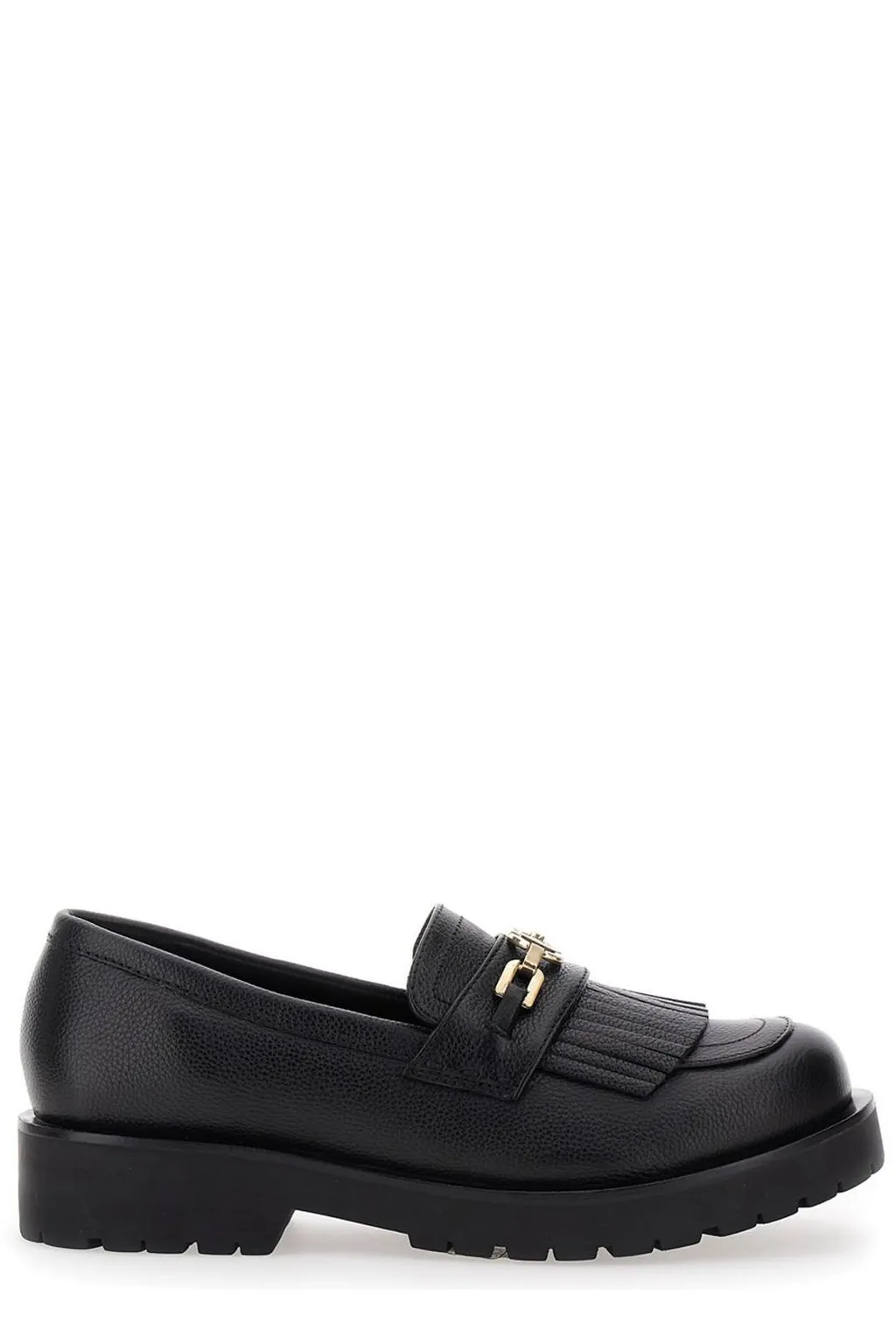 Loafers With Fringe And Chain Detail