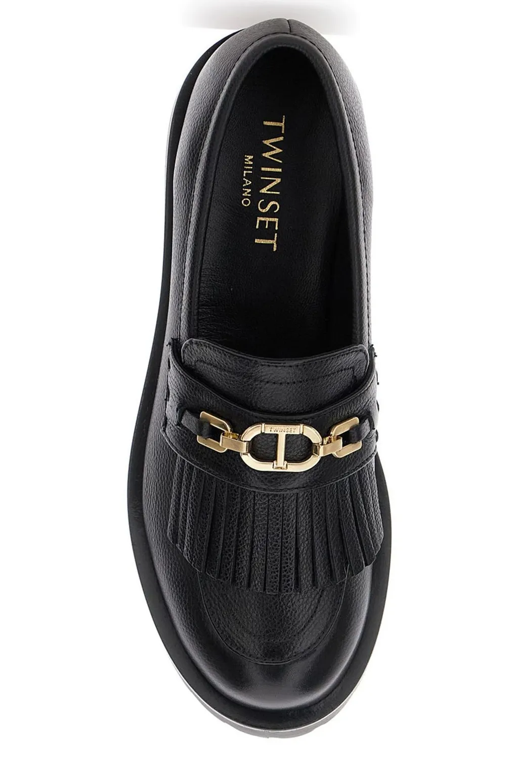Loafers With Fringe And Chain Detail