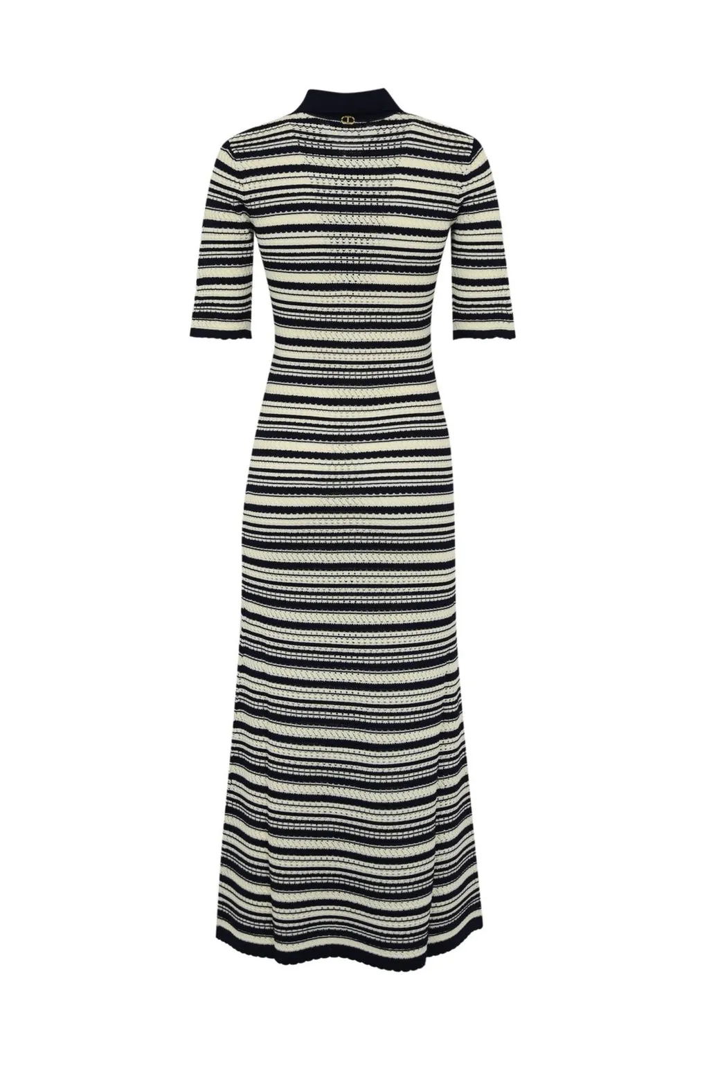 Striped Knit Polo Dress
