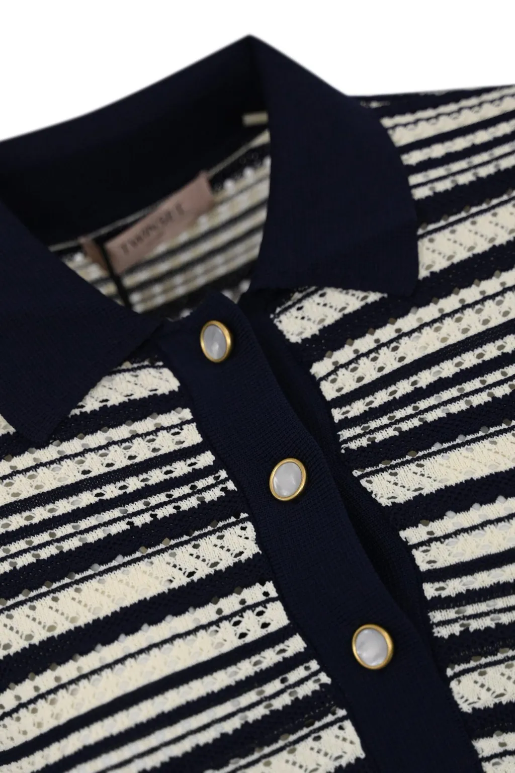 Striped Knit Polo Dress
