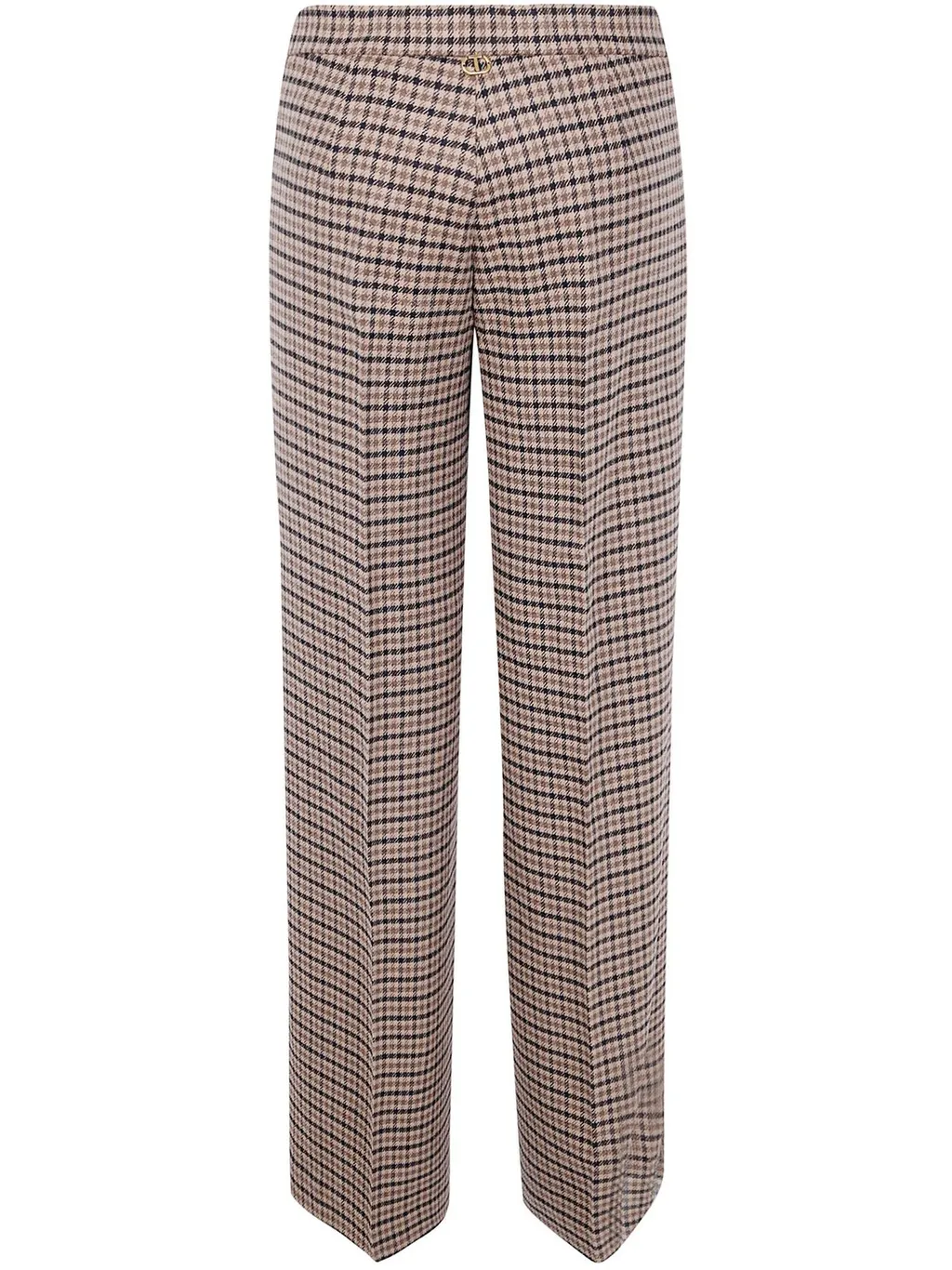 High-Waisted Checked Trousers