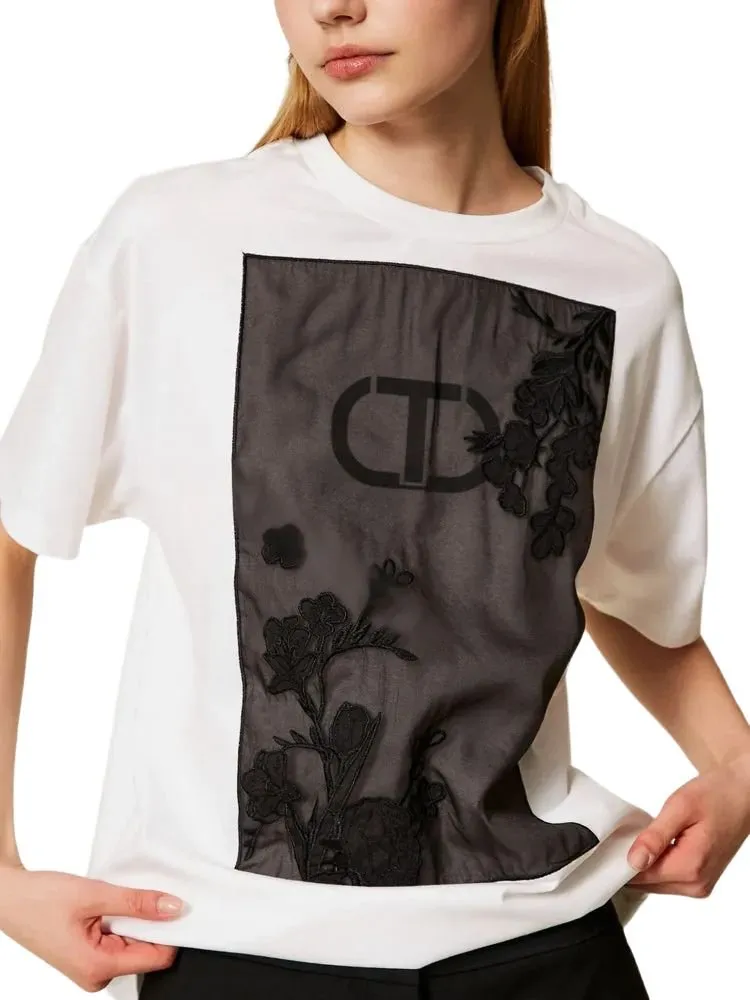 T-Shirt With Floral Embroidery
