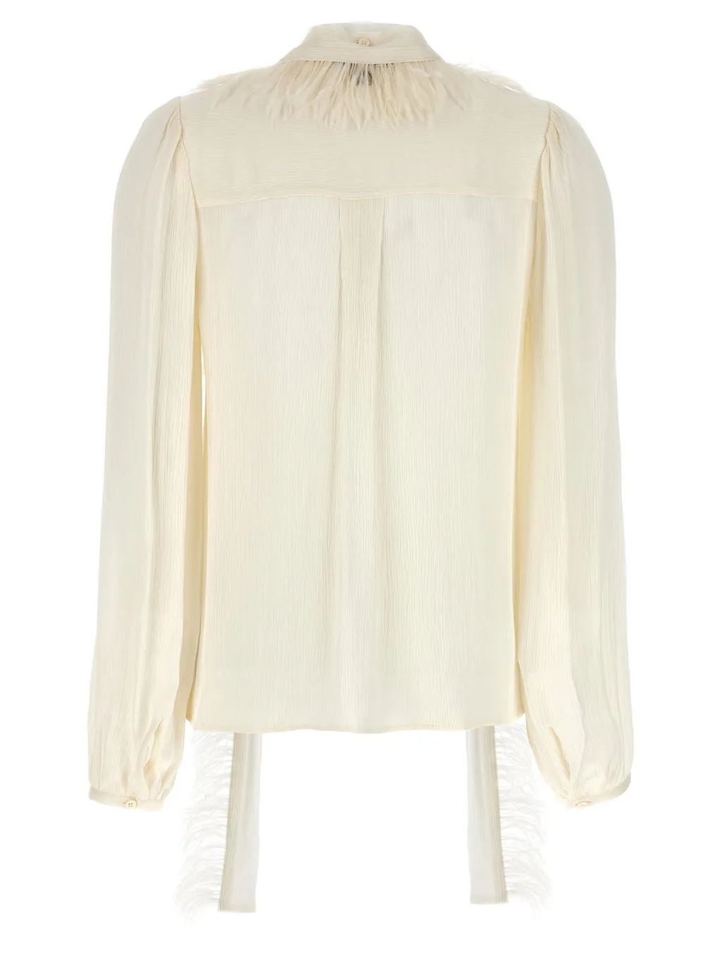 Feather-Trimmed Blouse
