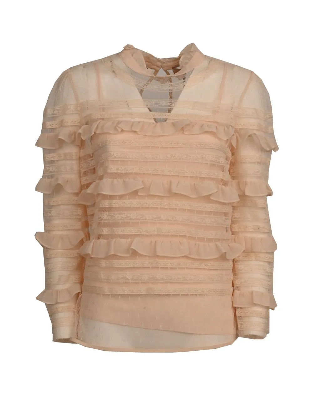 Ruffled Sheer Blouse