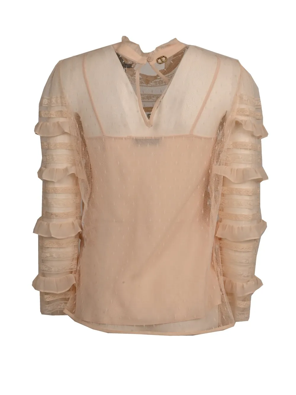 Ruffled Sheer Blouse