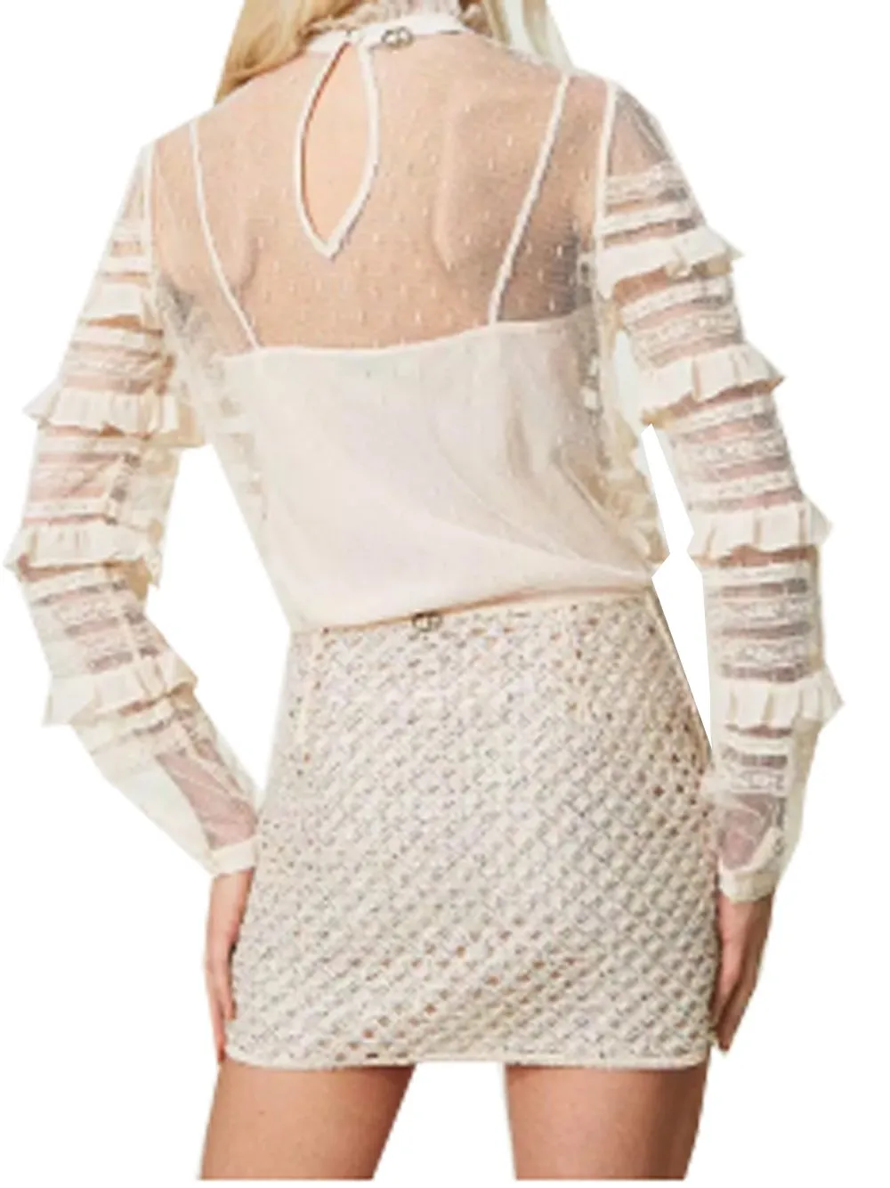 Ruffled Sheer Blouse