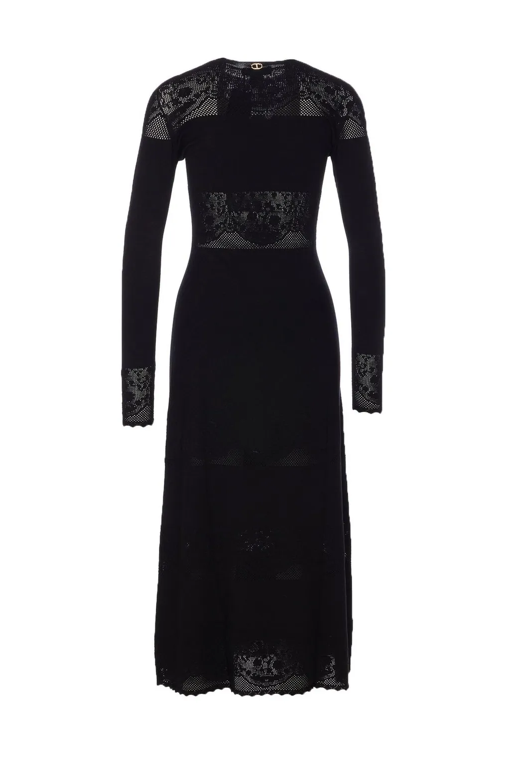 Knit Dress With Lace Inserts