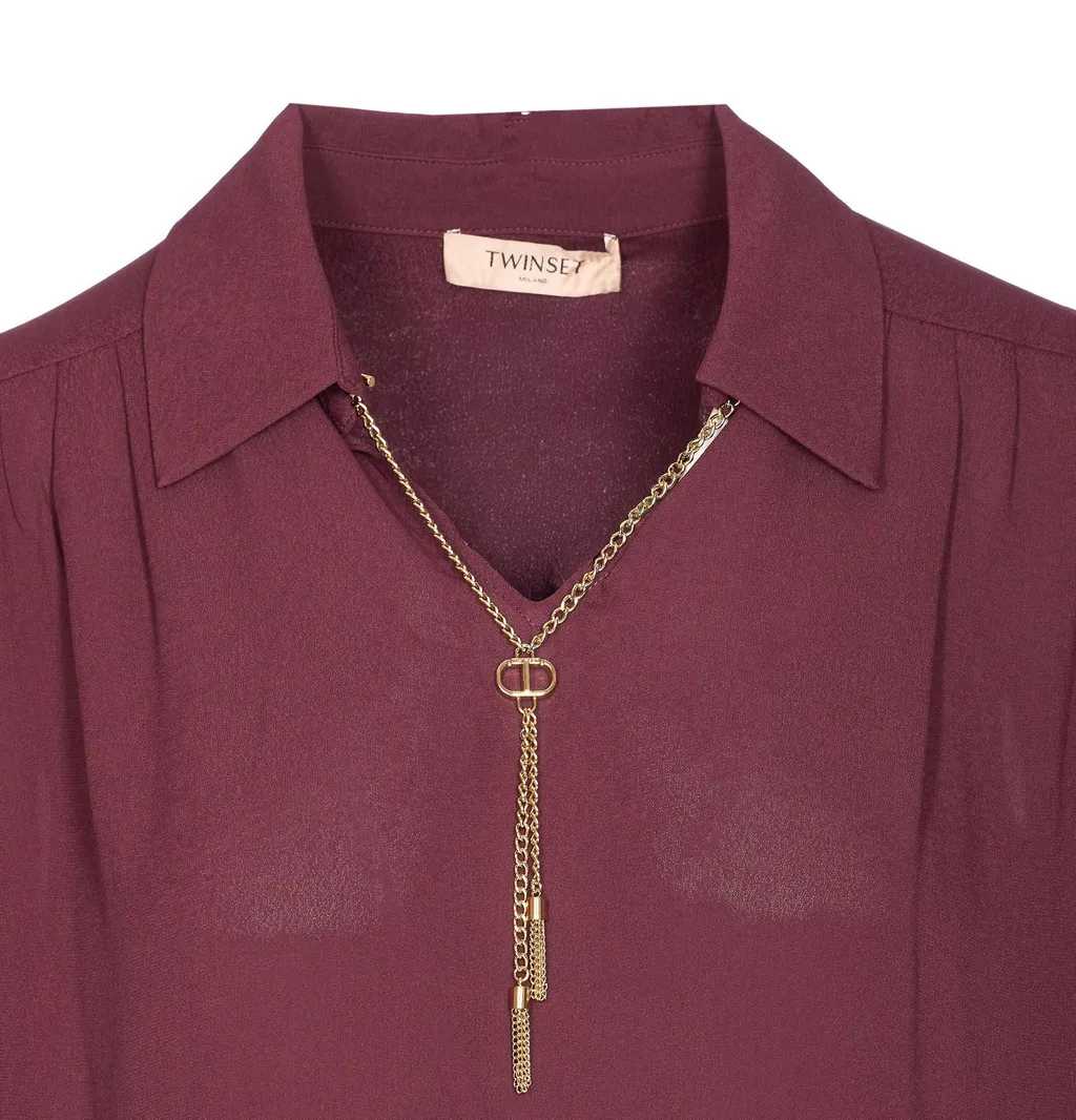 Blouse With Zipper And Chain Detail