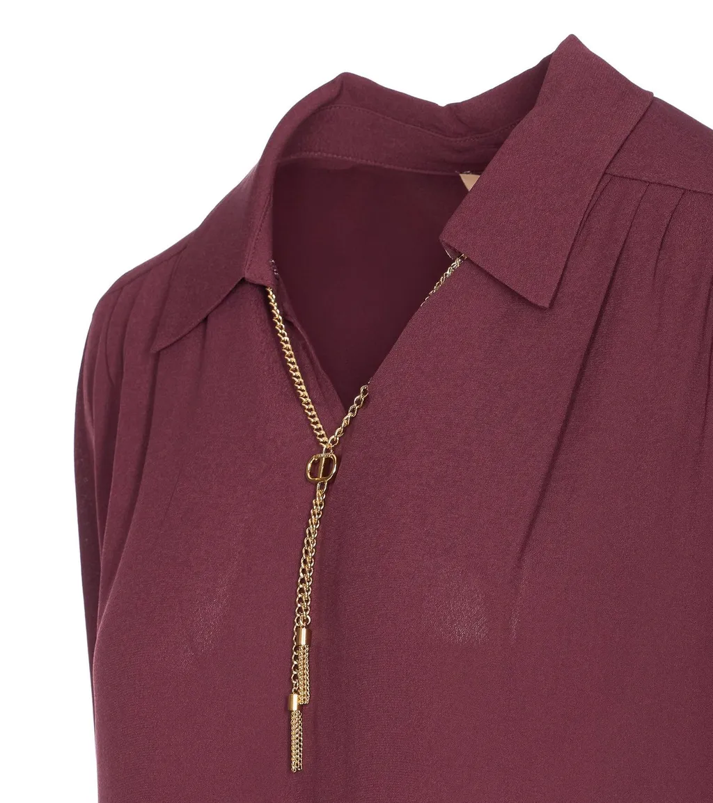 Blouse With Zipper And Chain Detail
