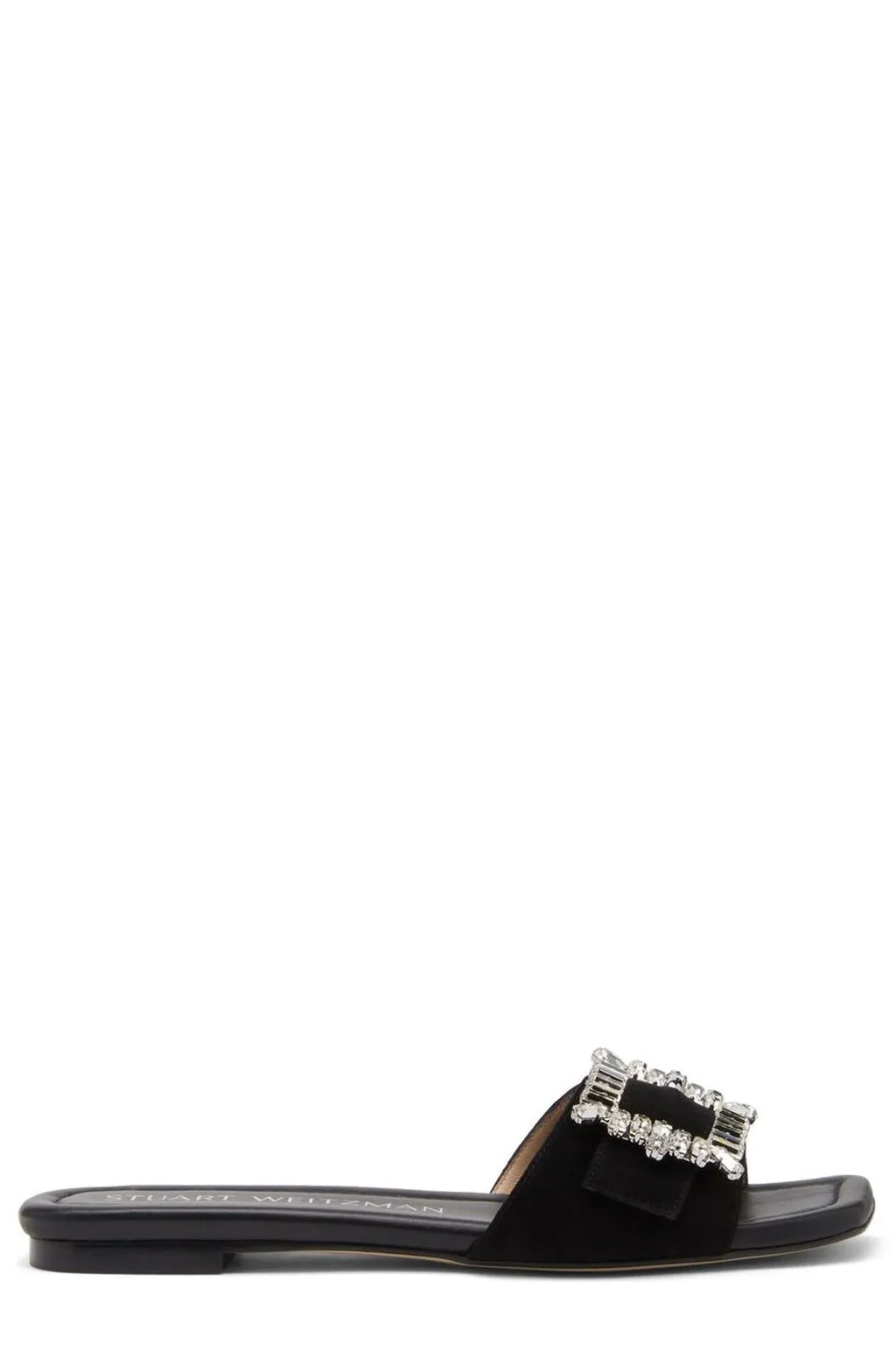 Slide Sandals With Crystal Buckle
