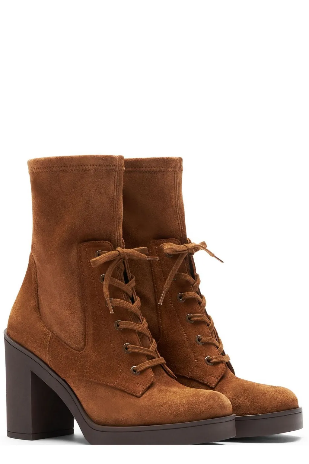 Platform Lace-Up Ankle Boots