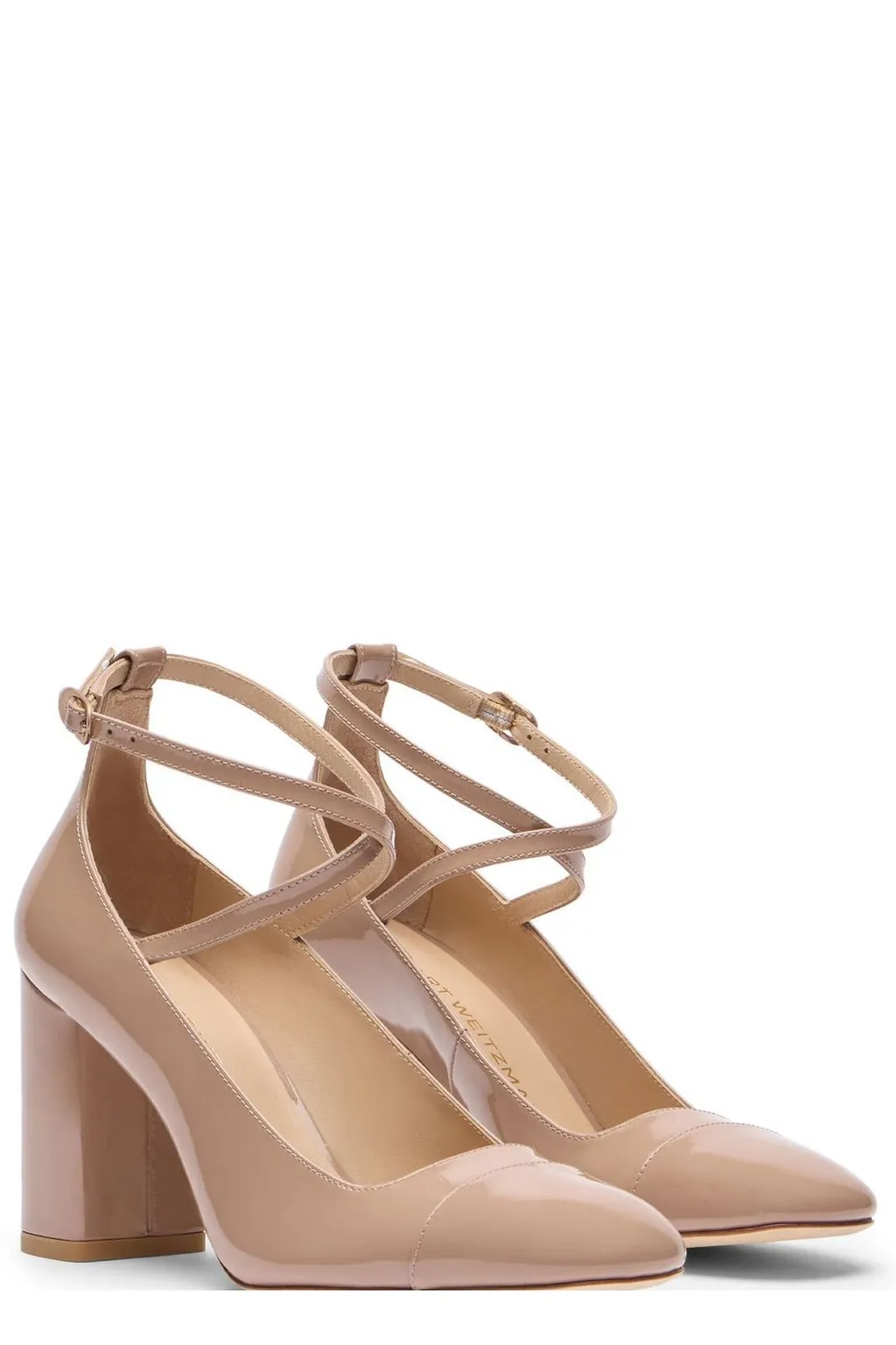 Patent Leather Pumps With Ankle Strap