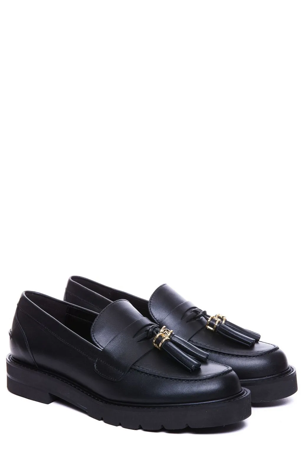 Loafers With Tassel And Chain Detail