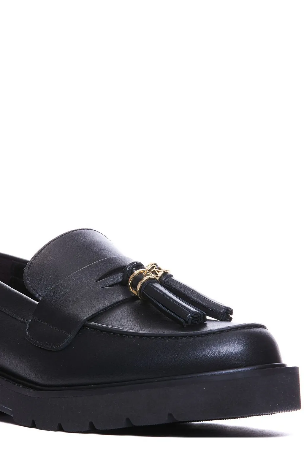 Loafers With Tassel And Chain Detail