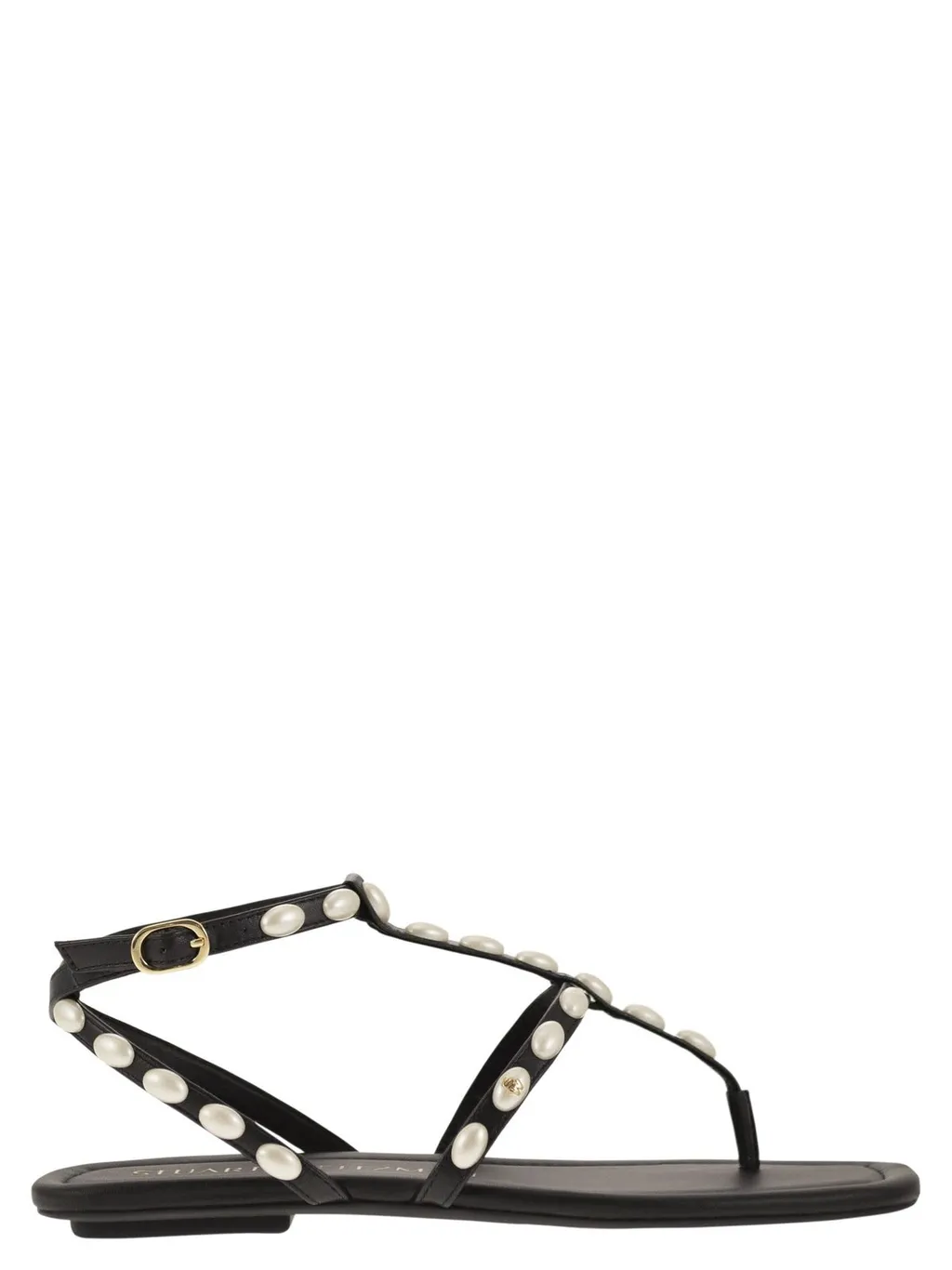 Thong Sandals With Pearl Embellishments