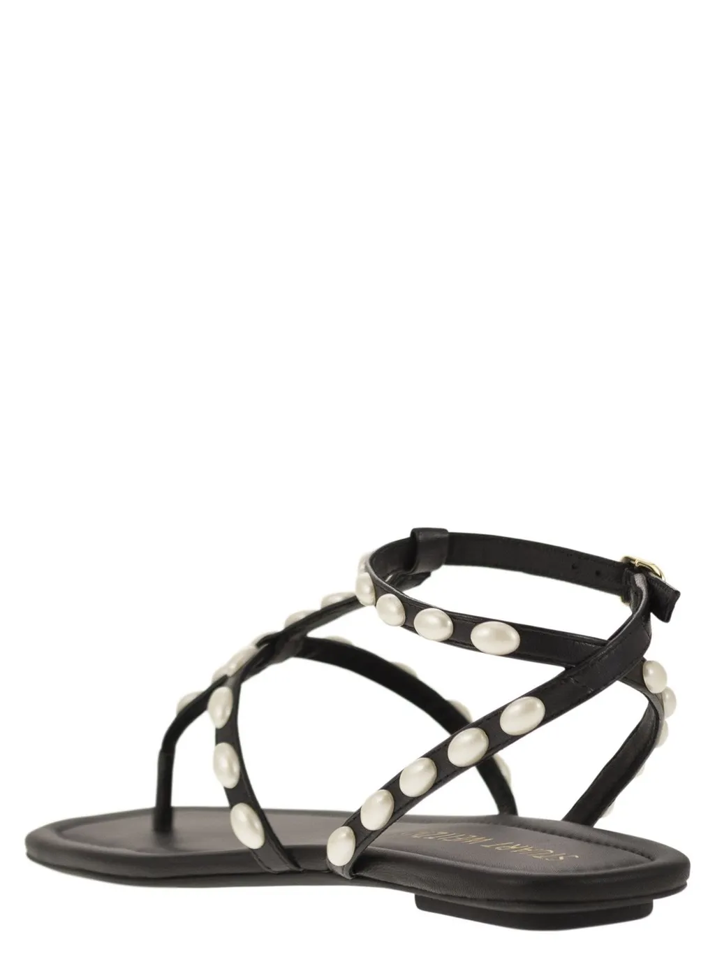 Thong Sandals With Pearl Embellishments