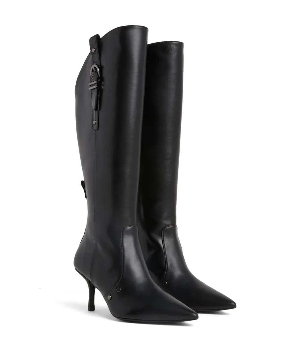 Knee-High Pointed Toe Boots